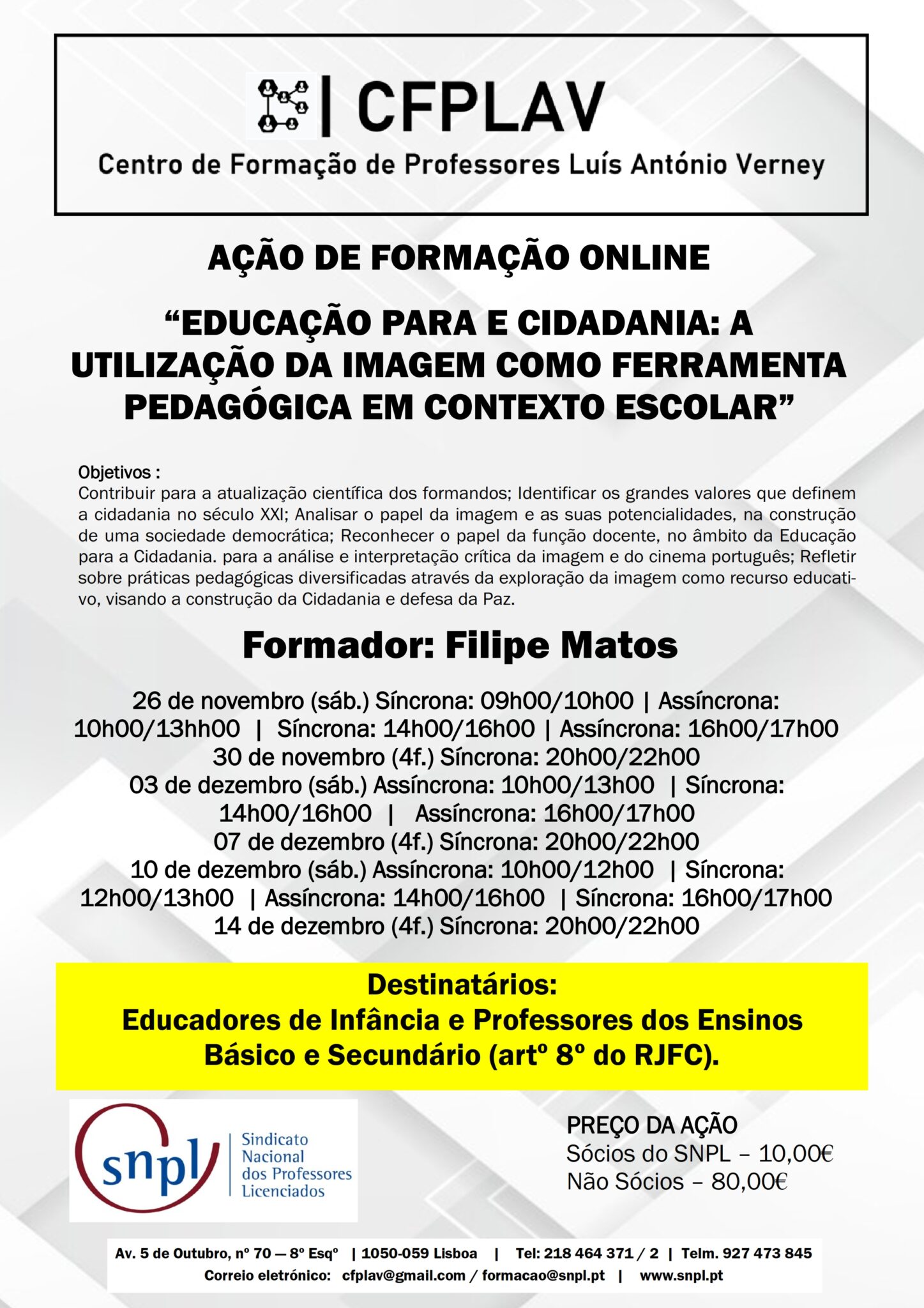 FORMAÇÃO CREDITADA PARA O PRIMEIRO PERÍODO – SNPL